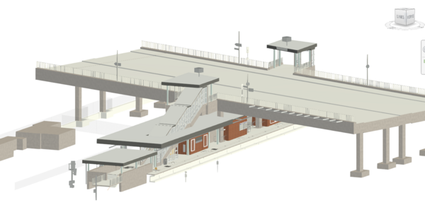 3D Modell nach BIM vom Westhafen Berlin - Siemensbahn